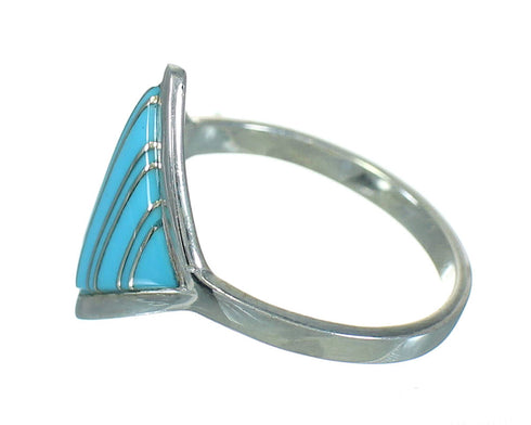 Silver Turquoise Southwestern Ring Size 8-1/2 YX69813