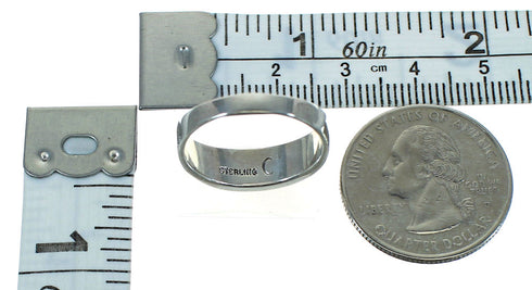 Black Jade And Sterling Silver Southwest Ring Size 7-3/4 YX69947