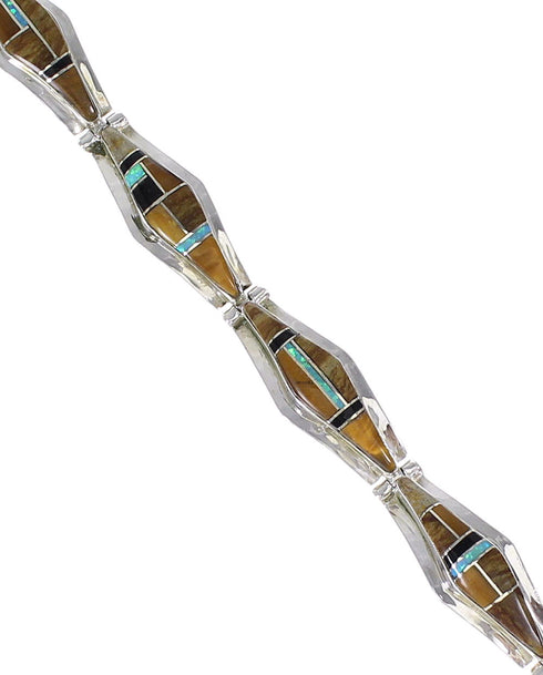 Silver Southwest Multicolor Link Bracelet AX65934