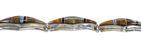 Silver Southwest Multicolor Link Bracelet AX65934