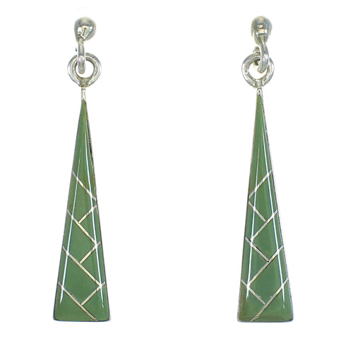 Genuine Sterling Silver Turquoise Southwest Post Dangle Earrings VX64250