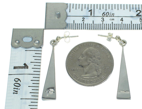 Genuine Sterling Silver Turquoise Southwest Post Dangle Earrings VX64250