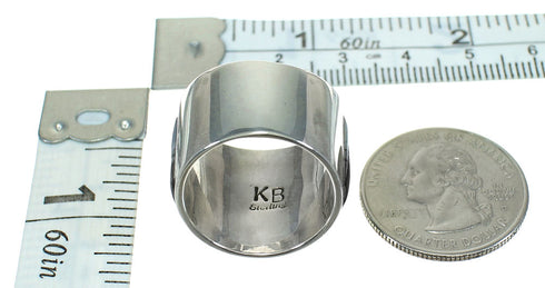 Sterling Silver Native American Village Design Multicolor Ring Size 5-1/4 QX70410