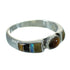 Silver Southwestern Multicolor Inlay Ring Size 4-3/4 QX70698