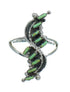 Turquoise Needlepoint Silver Southwest Ring Size 7 YX80985