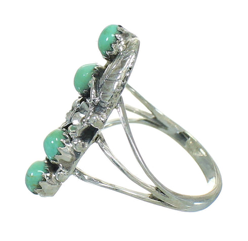 Silver Turquoise Southwest Flower Ring Size 5-1/4 YX81022