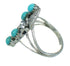 Southwestern Sterling Silver Turquoise Flower Ring Size 4-1/2 YX81066