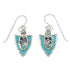 Turquoise And Sterling Silver Eagle Arrowhead Hook Dangle Earrings YX78845