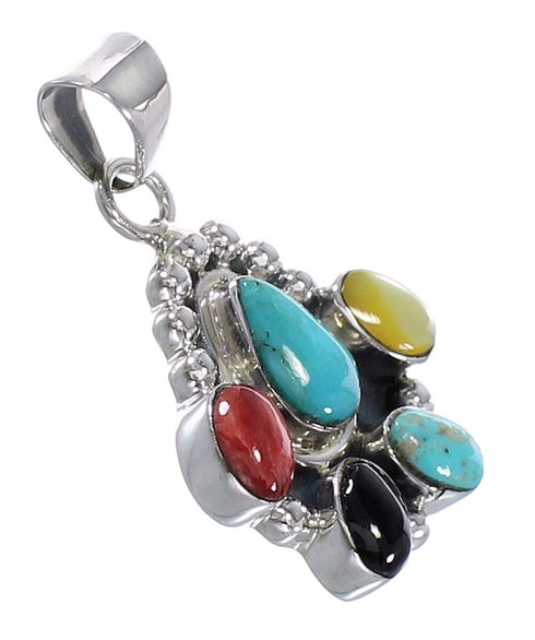 Multicolor Genuine Sterling Silver Southwest Pendant MX64794