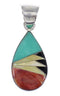 Multicolor Authentic Sterling Silver Tear Drop Pendant MX64810