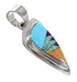Genuine Sterling Silver Southwest Multicolor Inlay Pendant MX64820