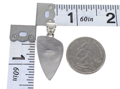 Genuine Sterling Silver Southwest Multicolor Inlay Pendant MX64820