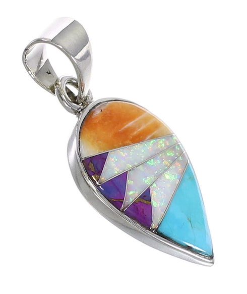 Sterling Silver Tear Drop Multicolor Jewelry Pendant MX64824