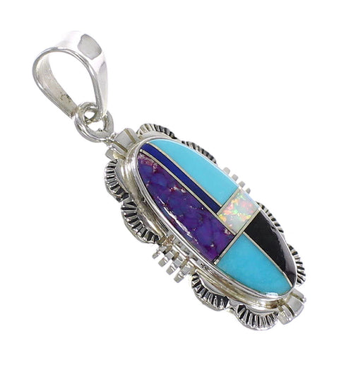 Sterling Silver Multicolor Southwest Jewelry Pendant MX64885