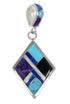 Southwest Jewelry Sterling Silver Multicolor Pendant MX64886
