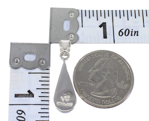 Tear Drop Southwest Sterling Silver Multicolor Pendant MX64895