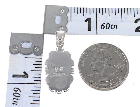 Sterling Silver Native American Pueblo Design Multicolor Inlay Pendant MX64909