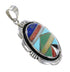 Multicolor Inlay Genuine Sterling Silver Pendant MX64932
