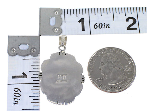 Multicolor Inlay Genuine Sterling Silver Pendant MX64932
