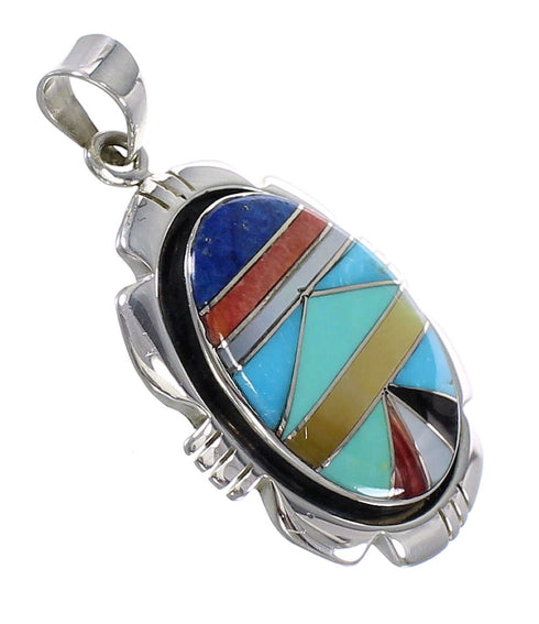 Authentic Sterling Silver Multicolor Southwest Pendant MX64933