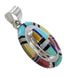 Multicolor Inlay Southwest Sterling Silver Jewelry Pendant MX64955
