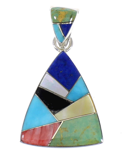 Authentic Sterling Silver Multicolor Southwest Pendant MX64962