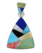 Authentic Sterling Silver Multicolor Southwest Pendant MX64962