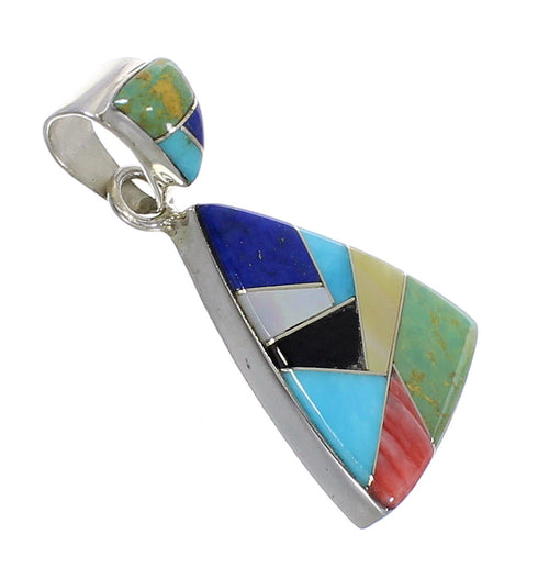 Authentic Sterling Silver Multicolor Southwest Pendant MX64962