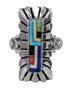 Sterling Silver And Multicolor Southwestern Jewelry Ring Size 7 YX75937