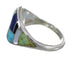 Sterling Silver Southwestern Multicolor Inlay Ring Size 5 QX75192