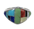 Southwest Sterling Silver Multicolor Inlay Ring Size 6-3/4 QX75199