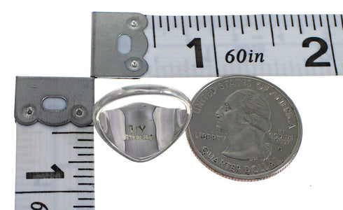 Southwest Sterling Silver Multicolor Inlay Ring Size 6-3/4 QX75199