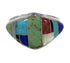 Silver Multicolor Inlay Southwestern Ring Size 6-3/4 QX75206