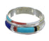 Multicolor Inlay Southwestern Authentic Sterling Silver Ring Size 5-1/4 QX75268