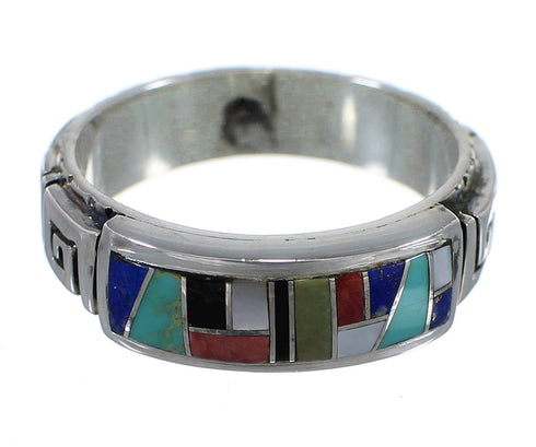 Water Wave Multicolor And Sterling Silver Southwest Ring Size 4-3/4 YX75532