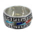 Multicolor Inlay Sterling Silver Southwest Ring Size 7-3/4 YX75557