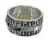Multicolor Inlay Sterling Silver Southwest Ring Size 7-3/4 YX75557