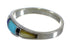 Southwestern Multicolor Inlay Silver Ring Size 7-1/4 QX77920