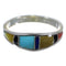 Southwest Multicolor Inlay Genuine Sterling Silver Ring Size 8-1/2 QX77934