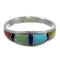 Multicolor Inlay Silver Southwest Ring Size 6-1/4 QX77961