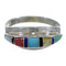 Multicolor Inlay Southwestern Genuine Sterling Silver Ring Size 6 QX78062