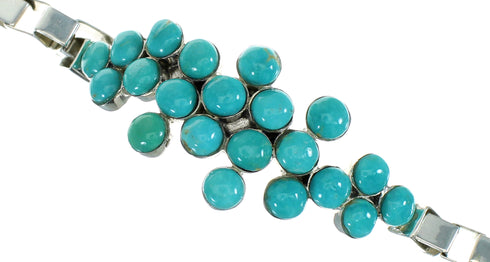 Turquoise And Sterling Silver Jewelry Link Bracelet VX65224