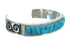 Authentic Sterling Silver And Turquoise Water Waves Cuff Bracelet VX65403