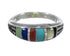 Sterling Silver And Multicolor Inlay Southwestern Ring Size 5-3/4 WX75337