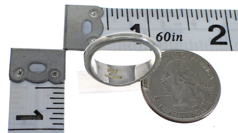 Multicolor Inlay And Genuine Sterling Silver Southwestern Ring Size 8-1/4 WX75344