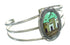 Southwest Sterling Silver And Multicolor Inlay Native American Village Design Bracelet RX69130