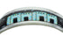 Southwestern Sterling Silver Multicolor Inlay Native American Village Design Cuff Bracelet RX69155