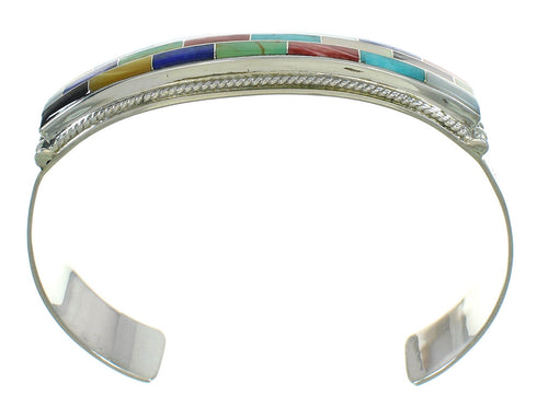 Southwest Multicolor Genuine Sterling Silver Cuff Bracelet RX69202