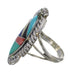 Sterling Silver Southwest Multicolor Inlay Ring Size 6-1/2 QX77485