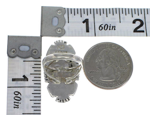 Authentic Sterling Silver Southwest Multicolor Inlay Ring Size 8-1/2 QX77490